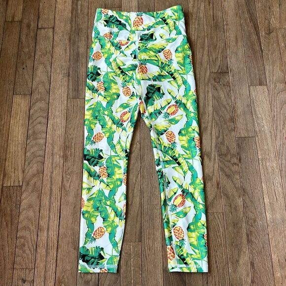 NWOT WILDFOX Sweat Palm and Pineapple Leggings size S high waist - Picture 2 of 9